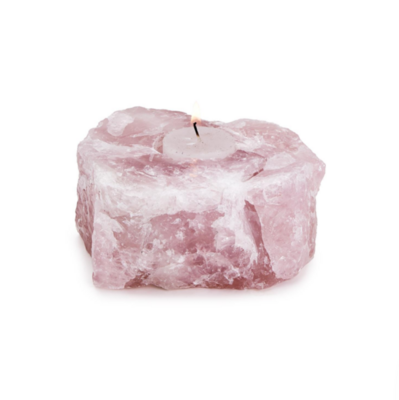 Rose Quartz Crystal Tealight Candle Holder