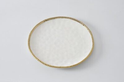Bandeja Redonda Blanca (Dorada)