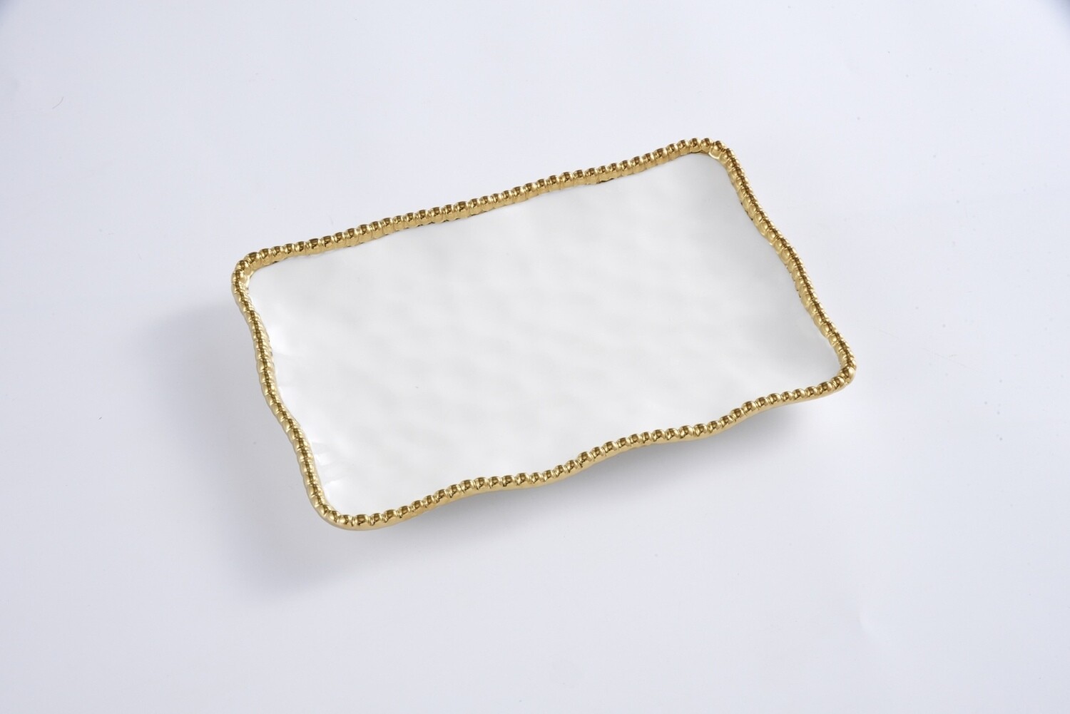 Bandeja Rectangular Pequena Blanca (Dorada)