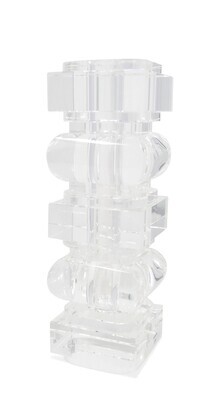 Crystal Vase con Diseno de Bloques