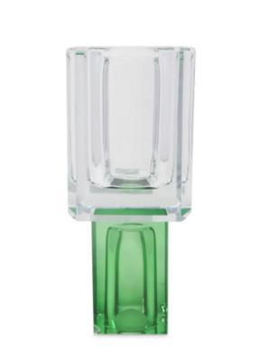 Crystal Bud Vase with Green Base Large