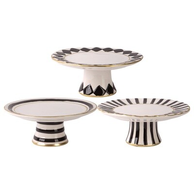 Cake Stand Con Borde Dorado Linea Circular 10&quot;