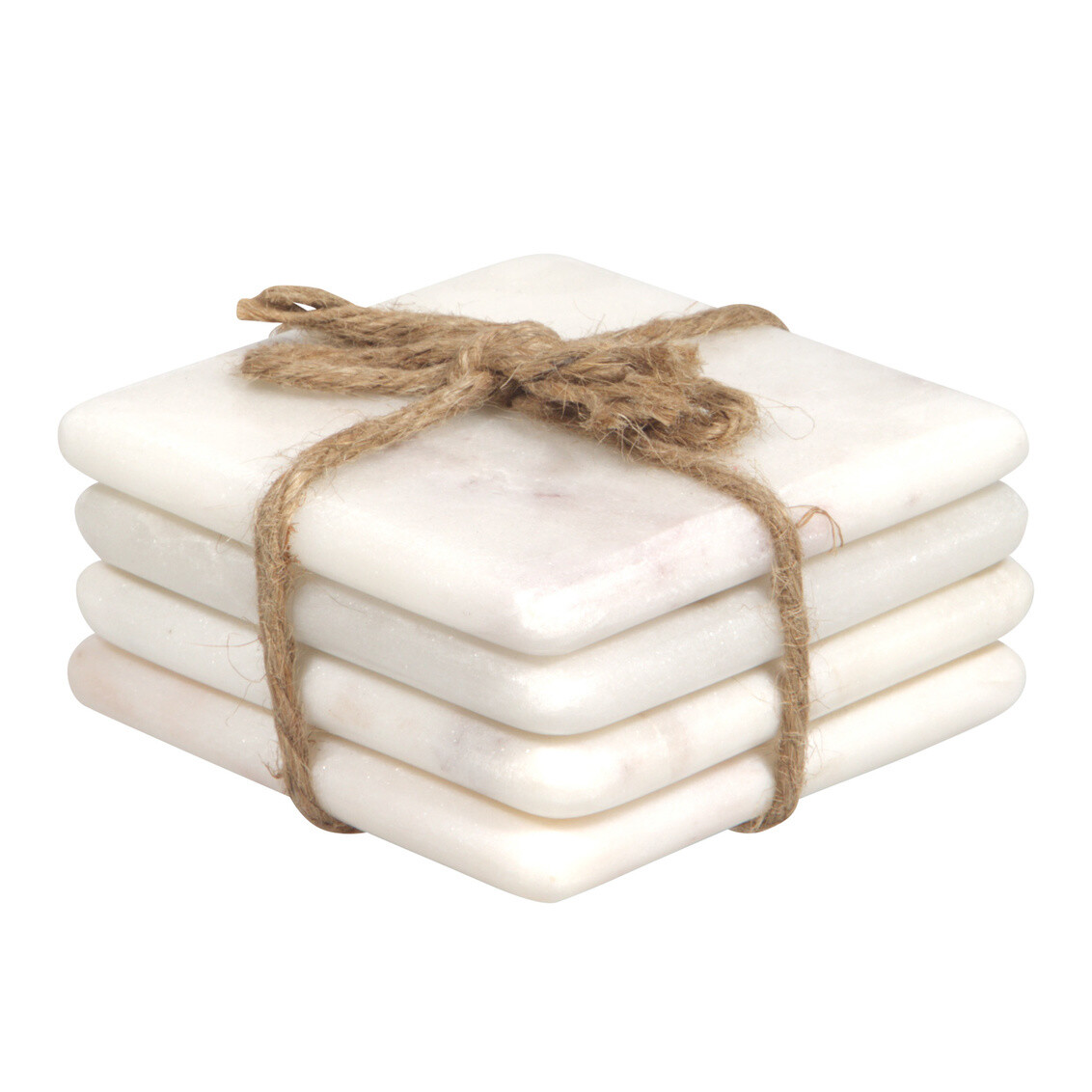 Set de 4 Coasters de Marmol Blanco