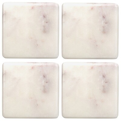 Set de 4 Coasters de Marmol Blanco