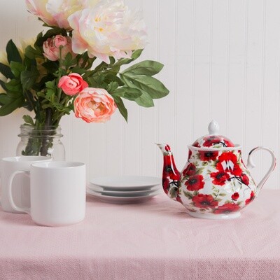 Tetera Chintz 37oz Red Poppy