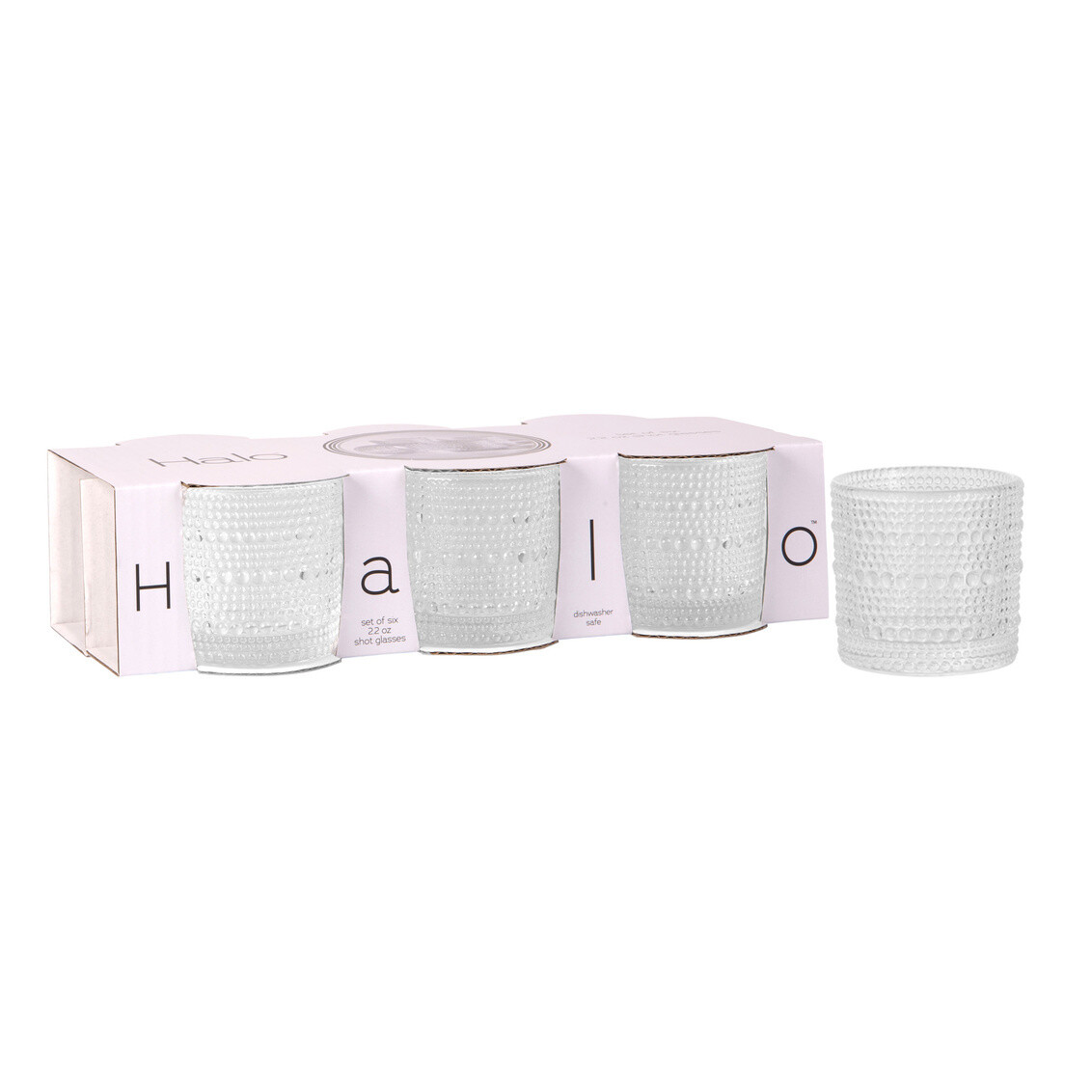 Set de 6 Copitas de Kidush/Vasitos de Shot Halo Transparentes