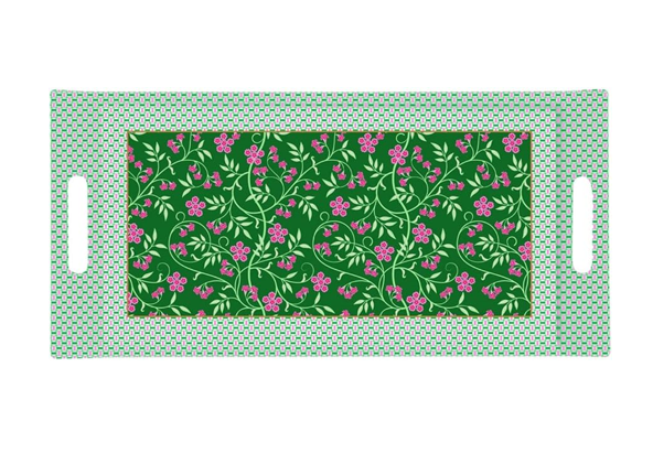 Bandeja de Melamina con Asas Rectangular Floral Fantasy