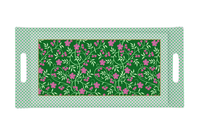 Bandeja de Melamina con Asas Rectangular Floral Fantasy