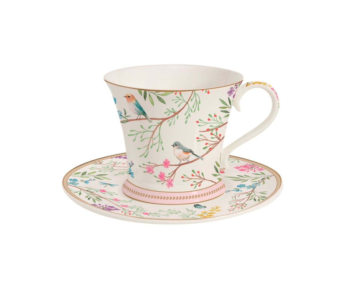 Taza con Platito Birds Melody