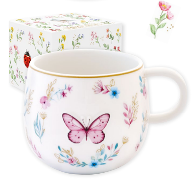 Mug de Porcelana Fancy Garden Butterfly