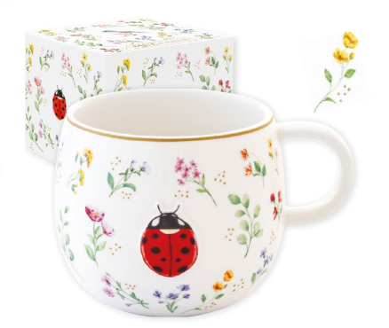 Mug de Porcelana Fancy Garden Ladybug