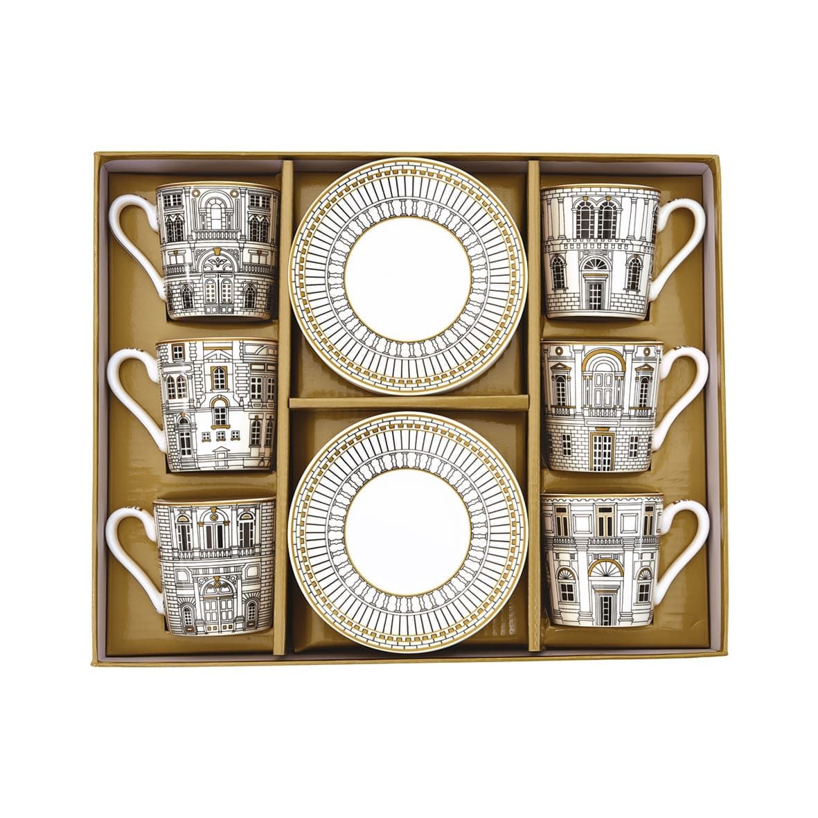 Set de 6 Tazas de Espresso con Platitos Palazzo