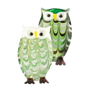 Set de 2 Buhos Verdes