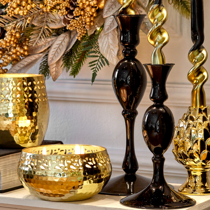 Candelabro Negro 28cm