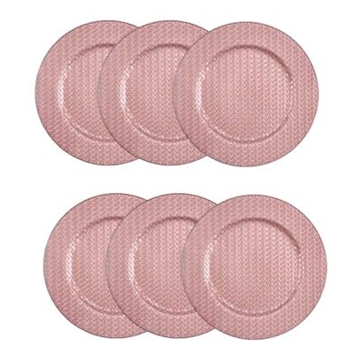 Set de 6 Porta Platos Jole Rosados