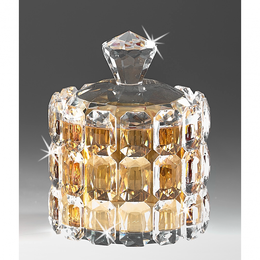 Bombonera de Cristal Dorada con Tapa