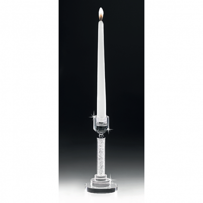 Candelabro de Cristal Cilindro con Brillo Blanco
