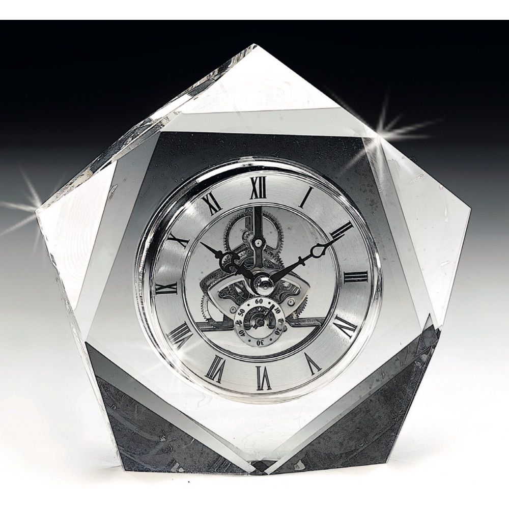 Reloj de Cristal en Forma de Pentagono