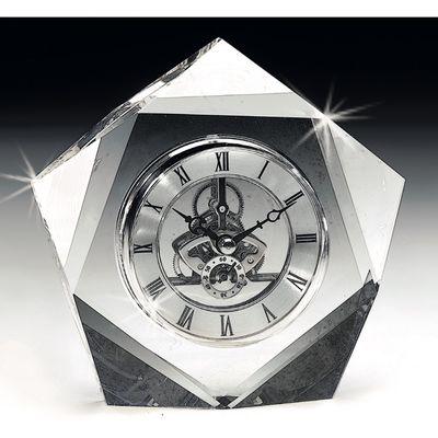 Reloj de Cristal en Forma de Pentagono