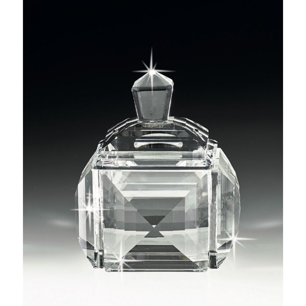 Cofre de Cristal con Tapa Cuadrado