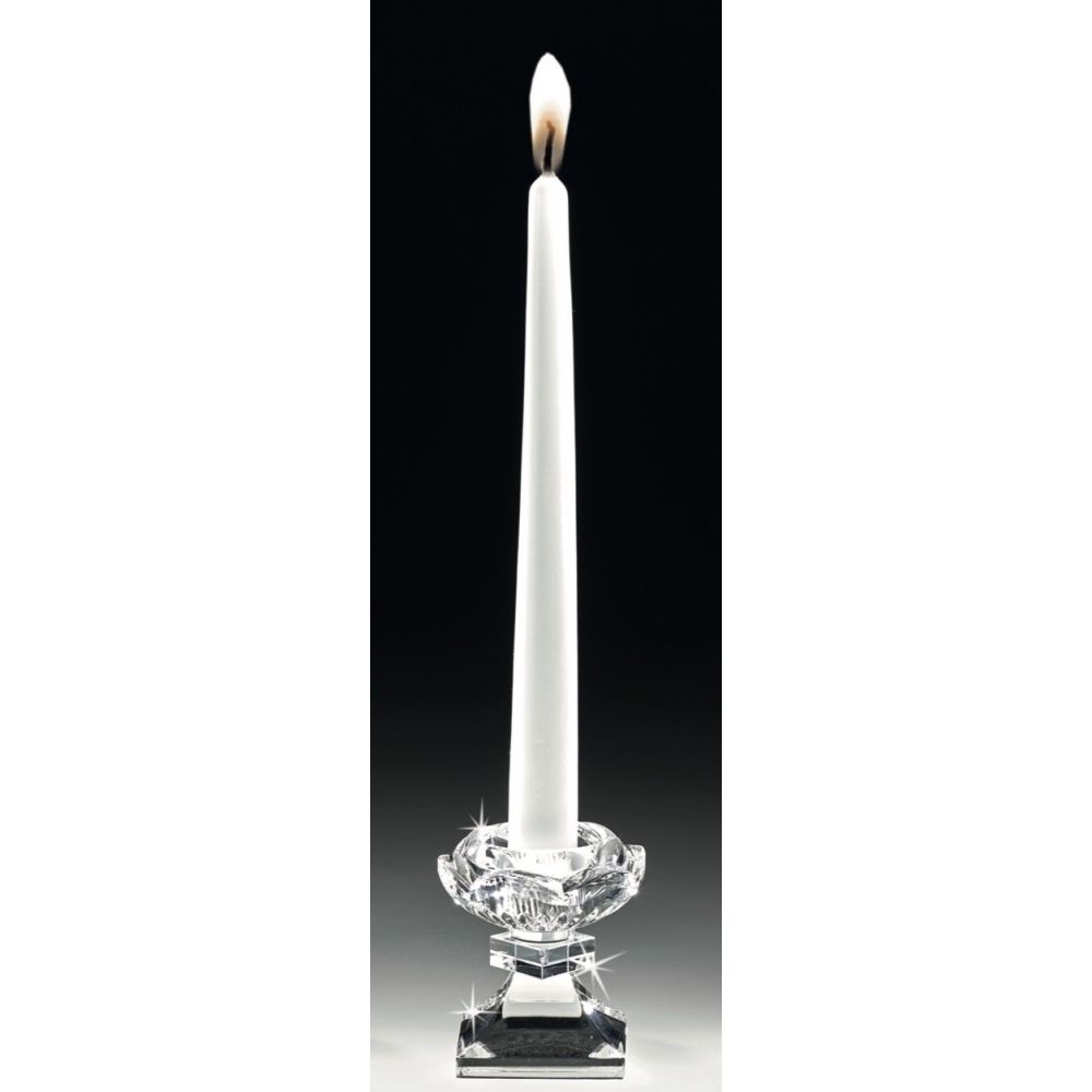 Candelabro de Cristal Redondo con Pedestal