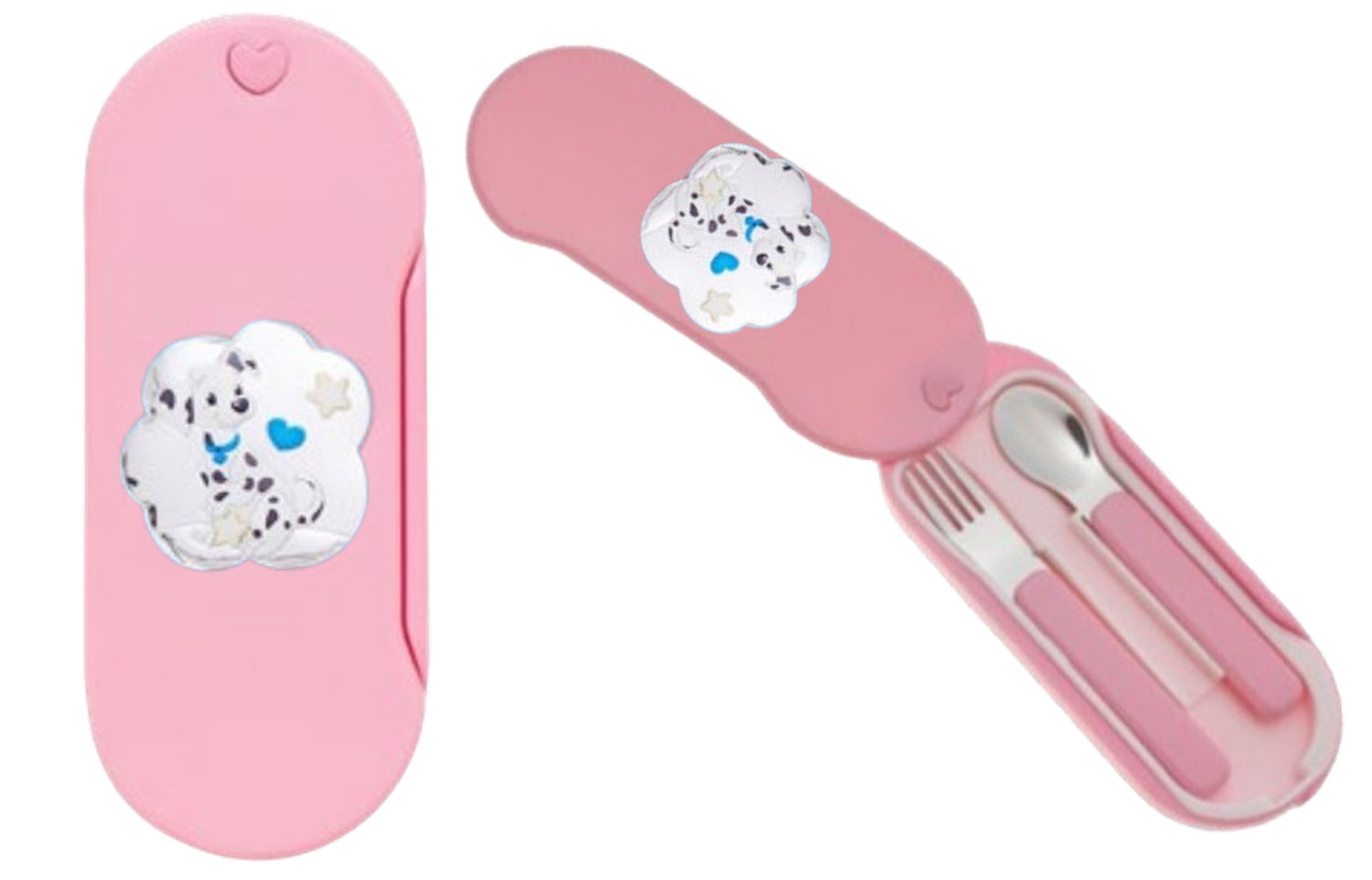 Cubiertos de Bebé en Estuche Rosado Puppy