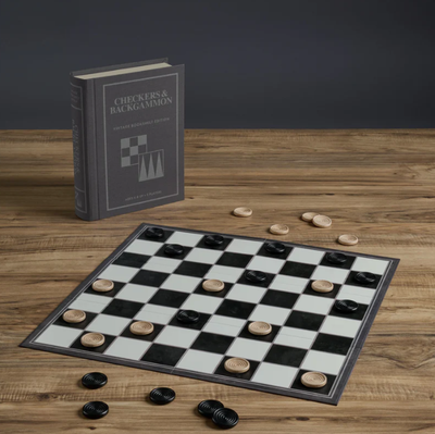 Checkers Backgammon Vintage Bookshelf Edition