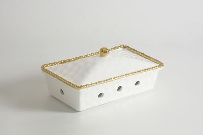 Chafing Dish Rectangular Blanco (Dorado)