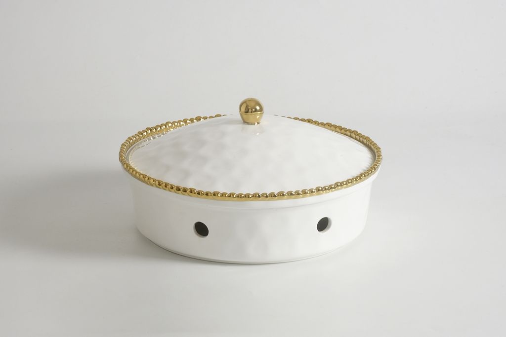 Chafing Dish Redondo Blanco (Dorado)