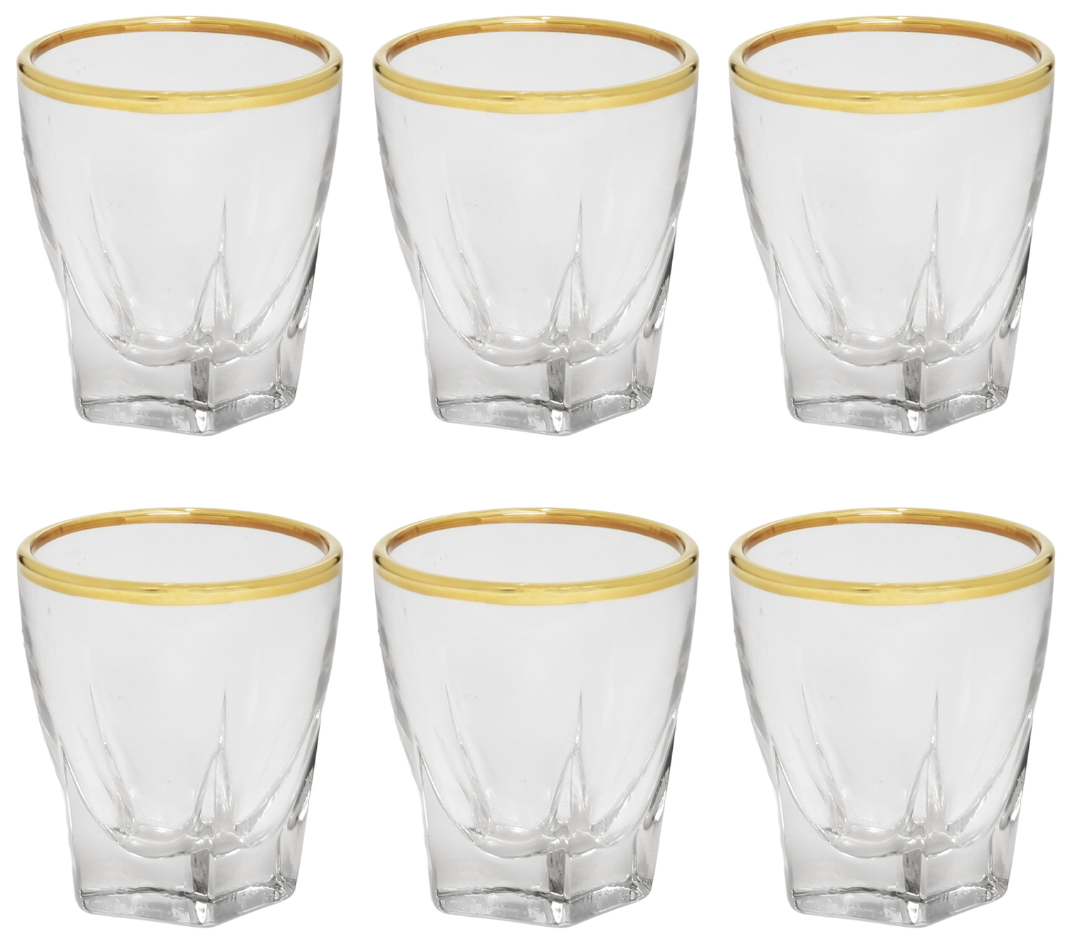 Set de 6 Vasitos de Shot con Borde Dorado