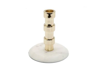 Candelabro Dorado con Base de Marmol 8.5&quot;