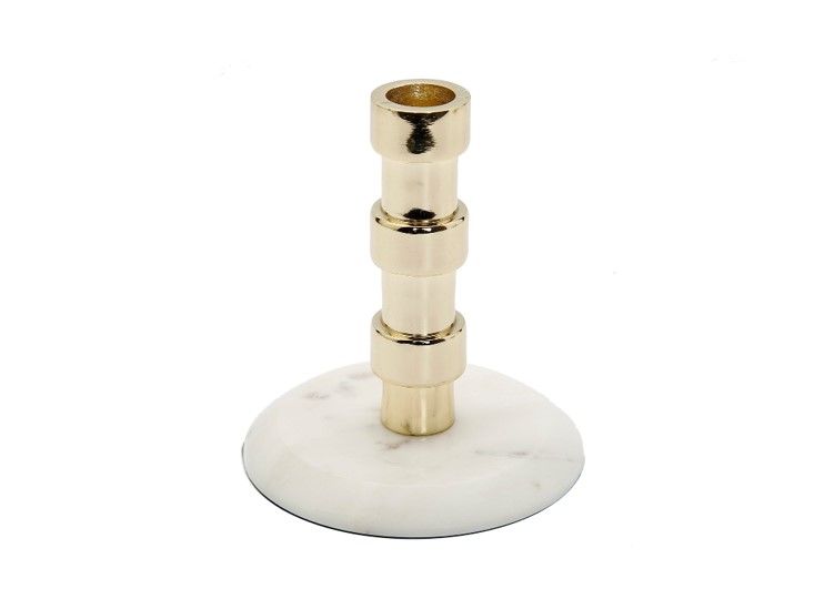 Candelabro Dorado con Base de Marmol 5.5&quot;