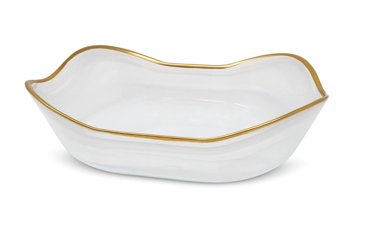 Bowl Blanco con Borde Dorado