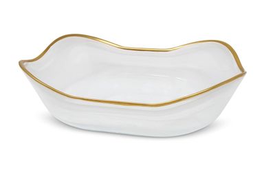 Bowl Blanco con Borde Dorado