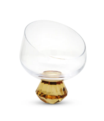 Bowl con Pie de Cristal Ambar