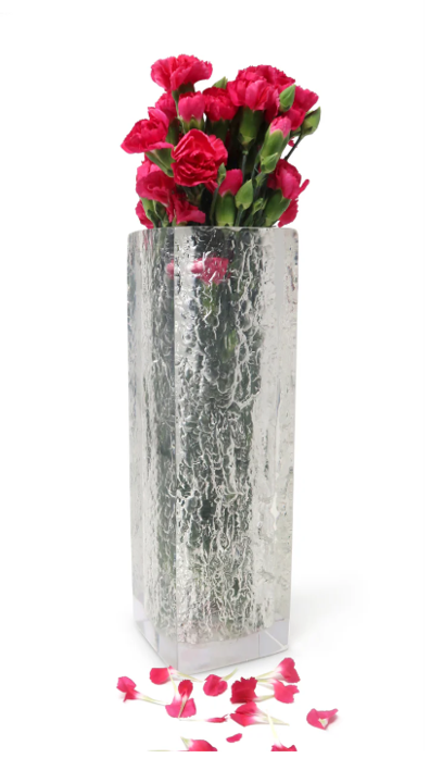 Florero Acrilico con Diseño Texturizado