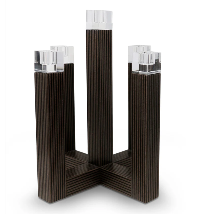 Candelabro de 5 Velas Negro Madera