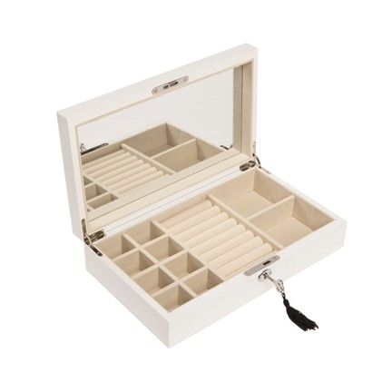 Single Hinged Jewelry Box (White)