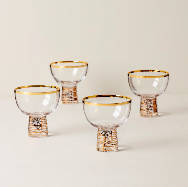 Set de 4 Copitas de Postre Gold Frost