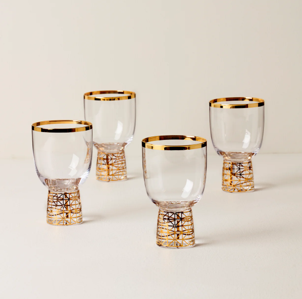 Set de 4 Copas de Vino Gold Frost