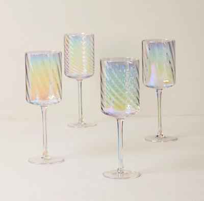 Set de 4 Copas de Vino Blanco Iridescent