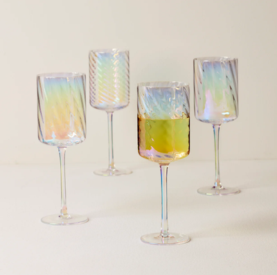 Set de 4 Copas de Vino Blanco Iridescent