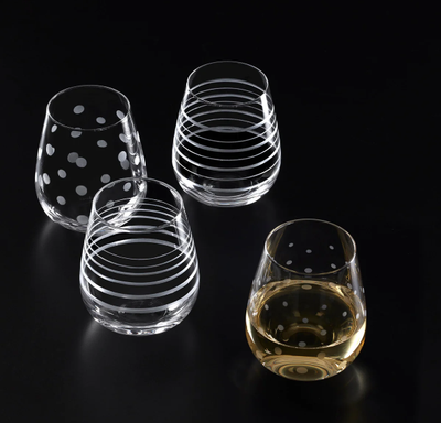 Set de 4 Copas de Vino sin Tallo Mingle
