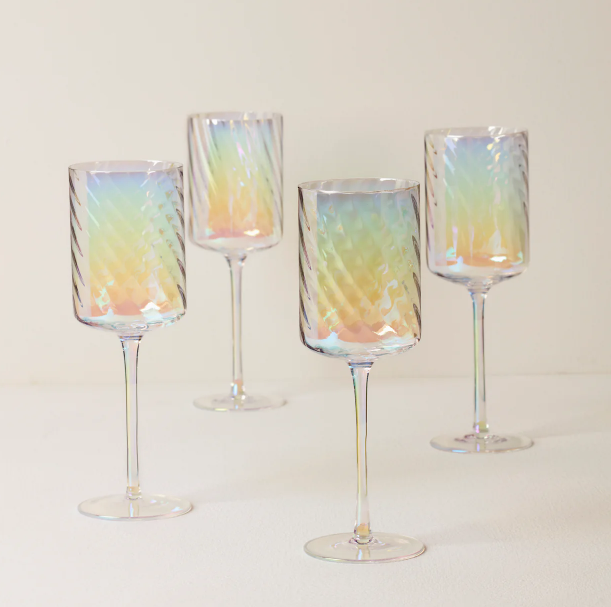 Set de 4 Copas de Vino Rojo Iridescent