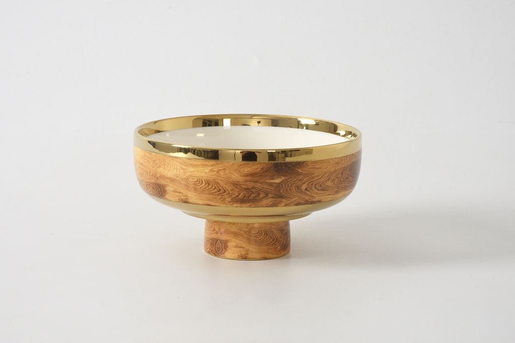 Bowl con Pie Pequeño Madera
