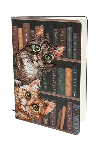 Crystal Art Notebook Cats in the Library