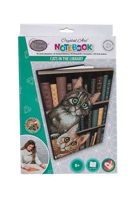 Crystal Art Notebook Cats in the Library