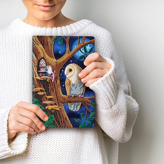Crystal Art Notebook Owl and Fairy Tree
