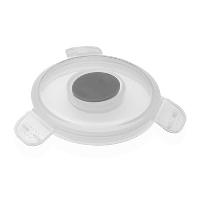 Vaso Porta Alimentos con Cuchara Gris