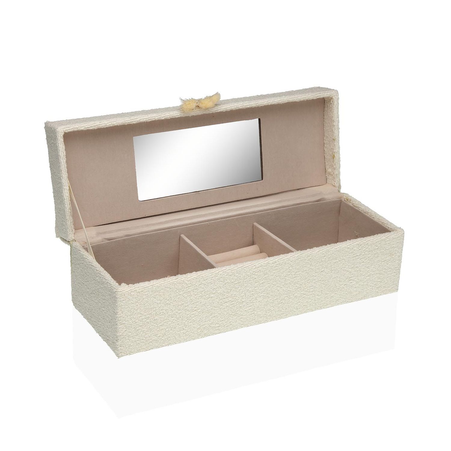 Joyero con Dos Compartimientos Beige